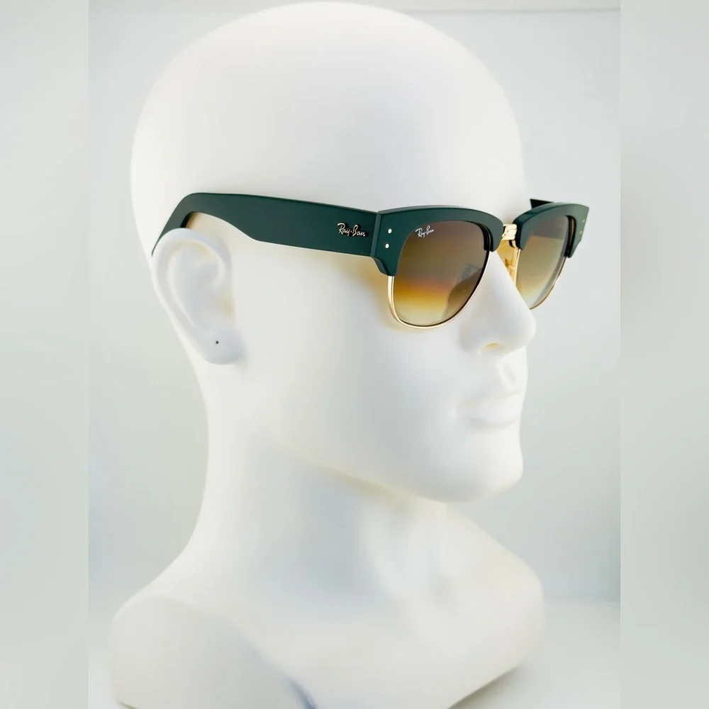 Ray-Ban Mega Clubmaster Sunglasses RB0316-S Polished Green and Gold Frame UNISEX